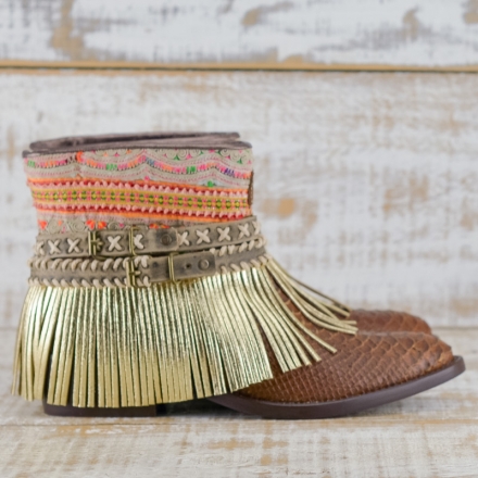 BOTAS BOHO SERPIENTE PIEL MARRÓN - TALLA 40