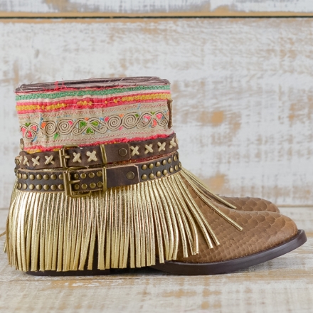 BOTAS BOHO SERPIENTE PIEL MARRÓN - TALLA 36