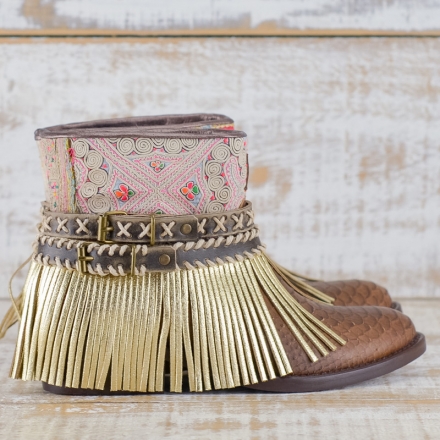 BOTAS BOHO SERPIENTE PIEL MARRÓN - TALLA 36