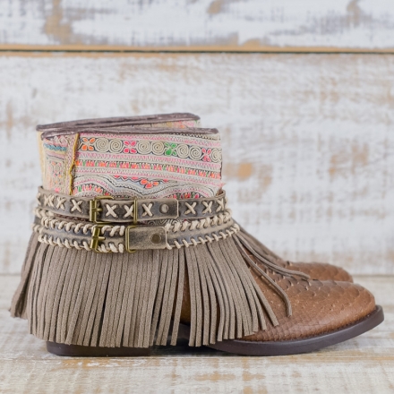 BOTAS BOHO SERPIENTE PIEL MARRÓN - TALLA 37