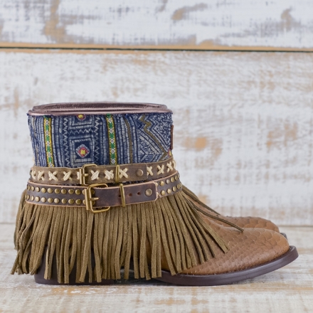 BOTAS BOHO SERPIENTE PIEL MARRÓN - TALLA 37