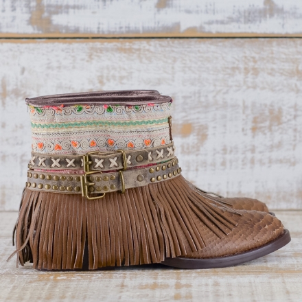 BOTAS BOHO SERPIENTE PIEL MARRÓN - TALLA 37