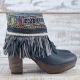 BOTAS BOHO TACON PIEL NEGRO - TALLA 41