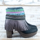 BOTAS BOHO TACON PIEL NEGRO - TALLA 36