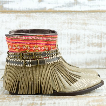 BOTAS BOHO SERPIENTE PIEL GOLDEN - TALLA 39