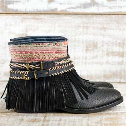 BOTAS BOHO SERPIENTE PIEL NEGRA - TALLA 38