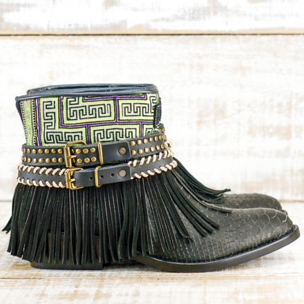 BOTAS BOHO SERPIENTE PIEL NEGRA - TALLA 39