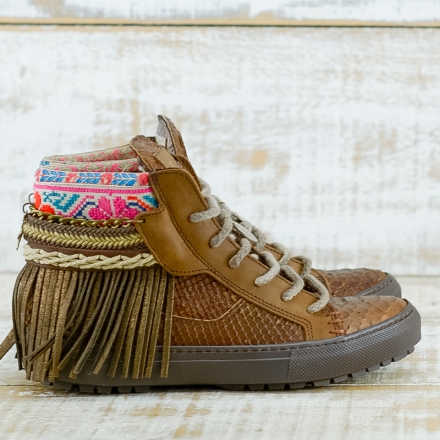 SNEAKER SERPIENTE PIEL MARRÓN - TALLA 36