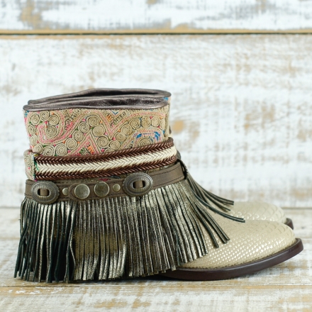 BOTAS BOHO SERPIENTE PIEL GOLDEN - TALLA 37