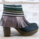 BOTAS BOHO TACON PIEL NEGRO - TALLA 40