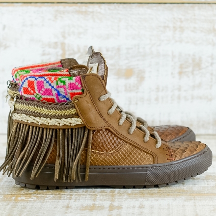 SNEAKER SERPIENTE PIEL MARRÓN - TALLA 36