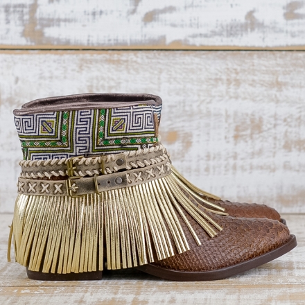 BOTAS BOHO SERPIENTE PIEL MARRÓN - TALLA 40