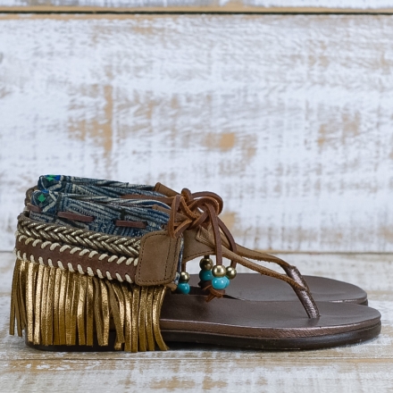 SANDALIA INDIE MARRÓN - TALLA 37