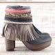 BOTAS BOHO TACON PIEL NEGRO - TALLA 36