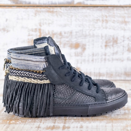  SNEAKER SERPIENTE PIEL NEGRA - TALLA 37