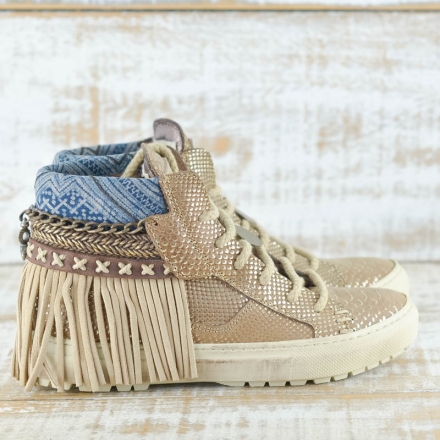 SNEAKER PIEL DE SERPIENTE ORO - TALLA 36