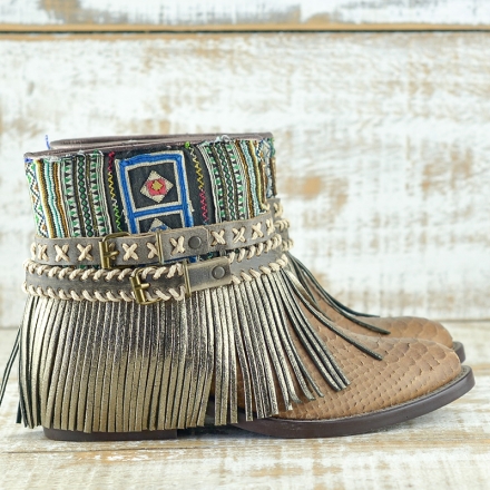 BOTAS BOHO SERPIENTE PIEL MARRÓN - TALLA 36