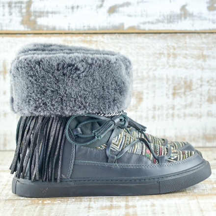 BOTAS ALASKA PIEL COLOR NEGRO - TALLA 40