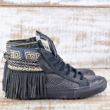 SNEAKER SERPIENTE PIEL NEGRA - TALLA 36