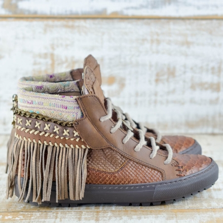 SNEAKER SERPIENTE PIEL MARRÓN - TALLA 39