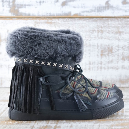 BOTAS ALASKA PIEL COLOR NEGRO - TALLA 38