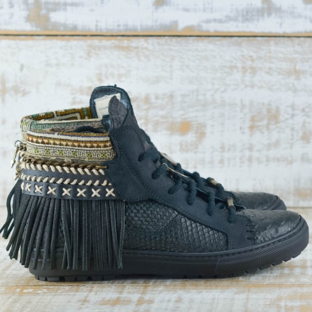 SNEAKER SERPIENTE PIEL NEGRA - TALLA 40