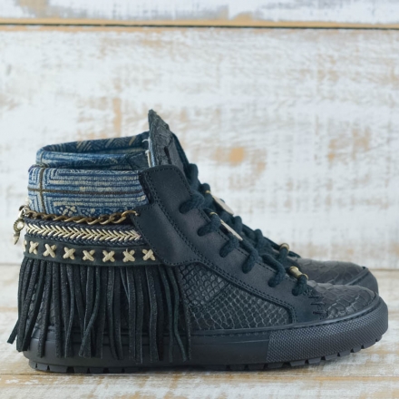 SNEAKER SERPIENTE PIEL NEGRO - TALLA 36