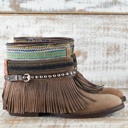 BOTAS BOHO PIEL MARRON - TALLA 38