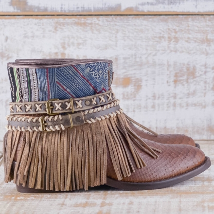 BOTAS BOHO SERPIENTE PIEL MARRÓN - TALLA 39
