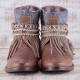 BOTAS BOHO SERPIENTE PIEL MARRÓN - TALLA 39