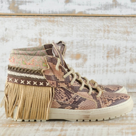 BOTAS BOHO SERPIENTE PIEL MARRÓN - TALLA 39