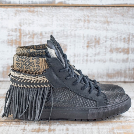 SNEAKER SERPIENTE PIEL NEGRO - TALLA 36