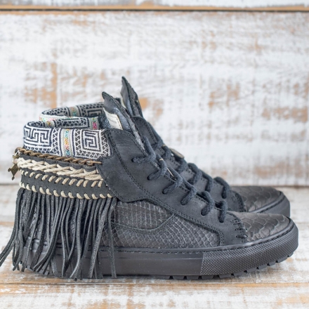 SNEAKER SERPIENTE PIEL NEGRO - TALLA 36