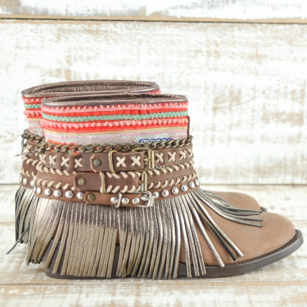 BOTAS BOHO PIEL MARRON - TALLA 36