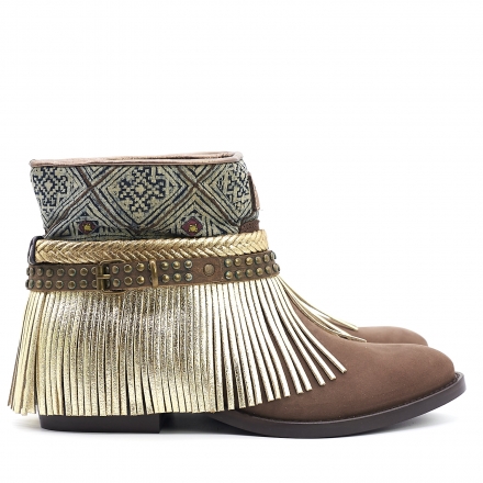 BOTAS BOHO PIEL MARRON - TALLA 38