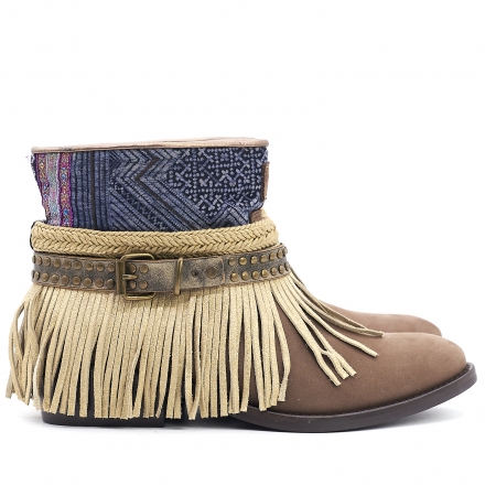 BOTAS BOHO PIEL MARRON - TALLA 38