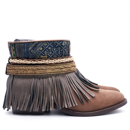 BOTAS BOHO PIEL MARRÓN - TALLA 40