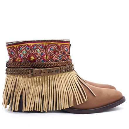 BOTAS BOHO PIEL MARRÓN TALLA 41