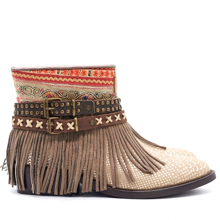 BOTAS BOHO SERPIENTE PIEL GOLDEN - TALLA 37
