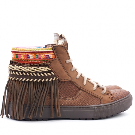 SNEAKER SERPIENTE PIEL MARRÓN - TALLA 37