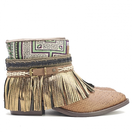 BOTAS BOHO SERPIENTE PIEL MARRÓN - TALLA 40