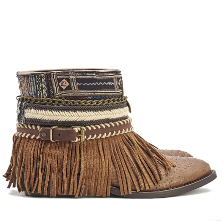 BOTAS BOHO SERPIENTE PIEL MARRÓN - TALLA 38