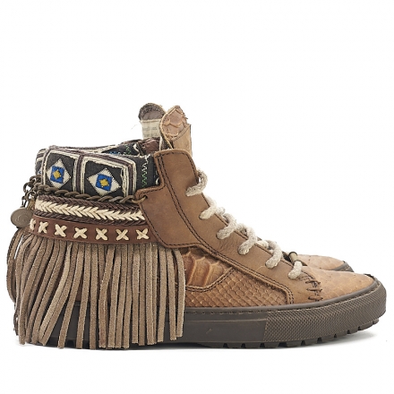 SNEAKER SERPIENTE PIEL MARRÓN - TALLA 36