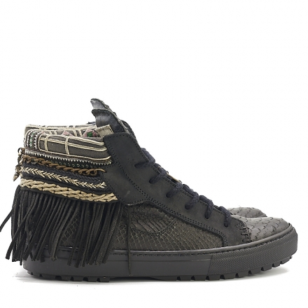 SNEAKER SERPIENTE PIEL NEGRA - TALLA 41