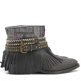 BOTAS BOHO SERPIENTE PIEL NEGRA - TALLA 37