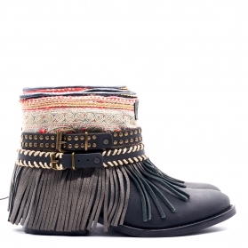 BOTA BOHO PIEL NEGRA - TALLA 37