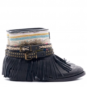 BOTAS BOHO SERPIENTE PIEL NEGRA - TALLA 36