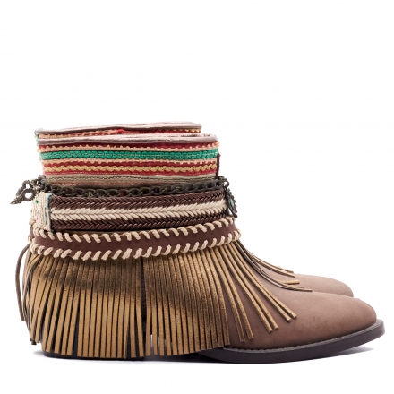 BOTAS BOHO PIEL MARRON - TALLA 36