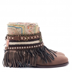 BOTAS BOHO PIEL MARRON - TALLA 36