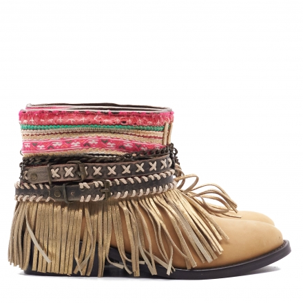 BOTAS BOHO PIEL BEIGE - TALLA 37